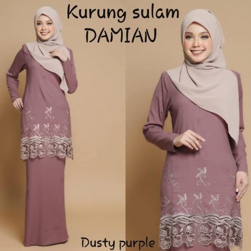 baju kurung printed sulam damian